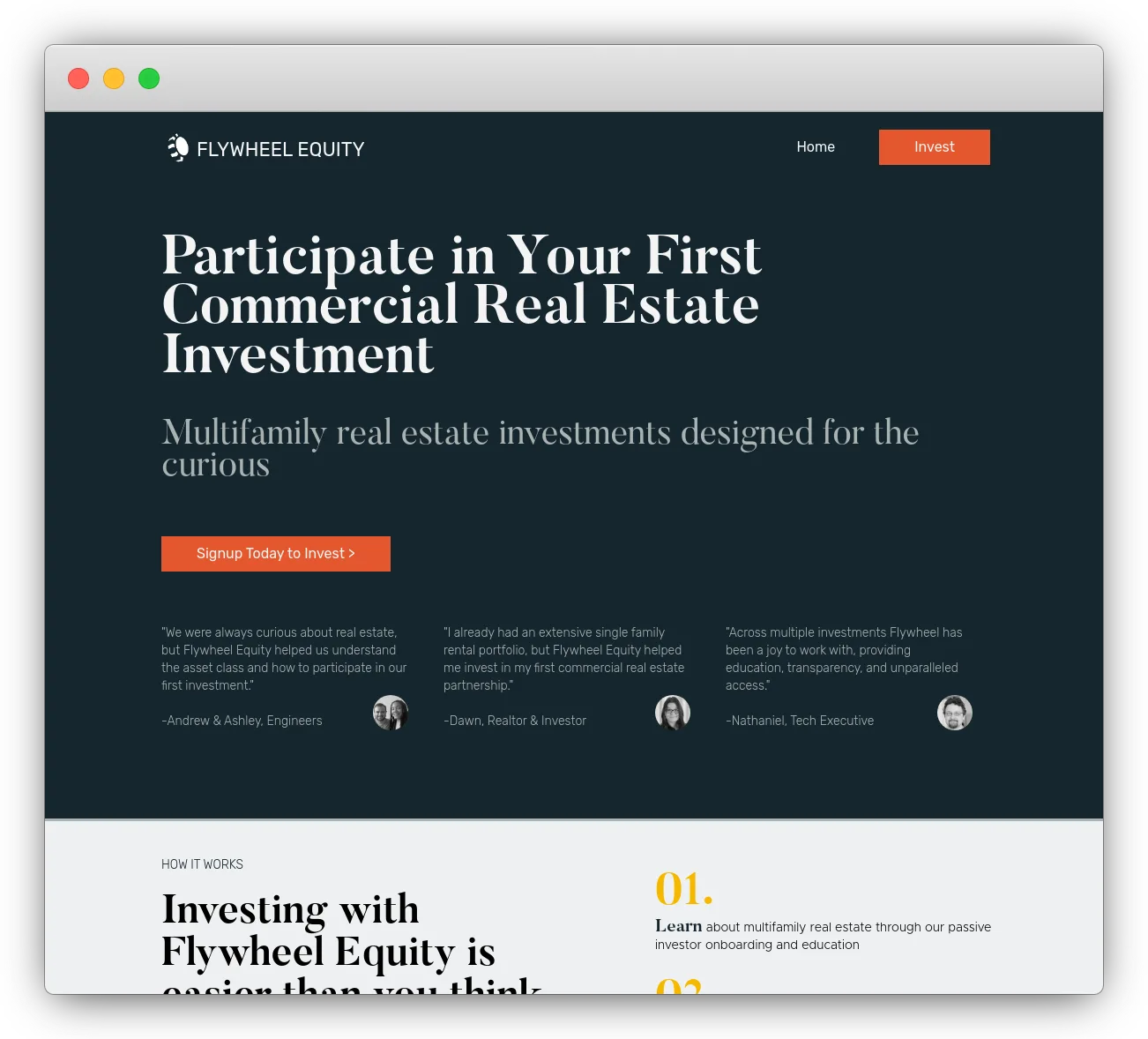 New Flywheel Equity website design